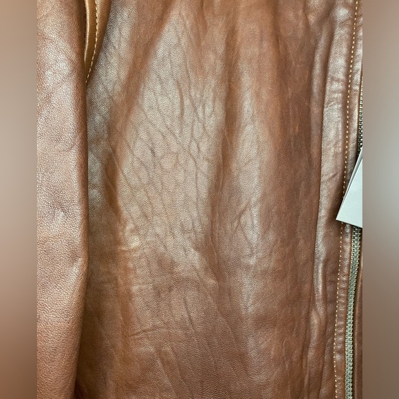 Johnston & Murphy Bomber Jacket Brown Leather Collared Size M NWT $498 MSRP - Picture 11 of 16